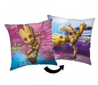 JERRY FABRICS Mikroplyšový polštářek Groot I am Groot 100% Polyester 40/40 cm