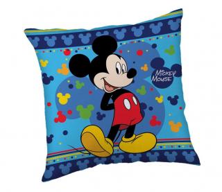 JERRY FABRICS Mikroplyšový polštářek Mickey Blue 100% Polyester 40/40 cm