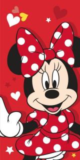 JERRY FABRICS Osuška Minnie Red Heart  Bavlna - Froté, 70/140 cm