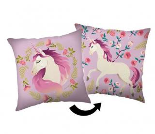 JERRY FABRICS Polštářek Jednorožec Flowers 100% Polyester, 40/40 cm