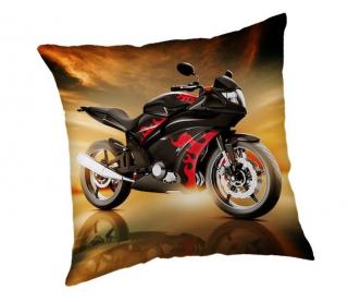 JERRY FABRICS Polštářek Motorka red Polyester 40/40 cm