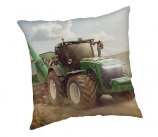JERRY FABRICS Povlak na polštářek Traktor green Polyester 40/40 cm