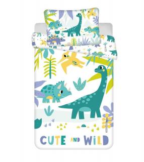 Jerry Fabrics povlečení do postýlky Dino Cute and Wild baby 100 x 135 cm 40 x 60 cm