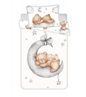 JERRY FABRICS povlečení do postýlky Medvídek Ribbon baby Bavlna 100 x 135 cm 40 x 60 cm