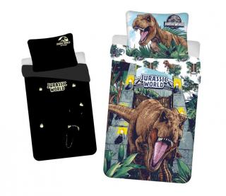 JERRY FABRICS Povlečení Jurský Svět Roar svítící bavlna 140/200, 70/90 cm