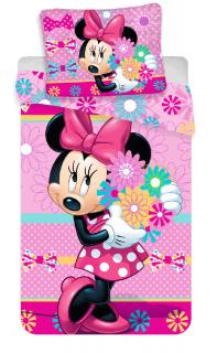 JERRY FABRICS Povlečení Minnie květiny Bavlna 140/200, 70/90 cm