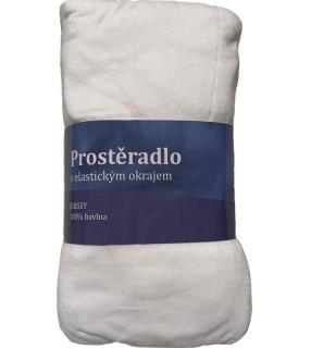JERRY FABRICS Prostěradlo Jersey Bílá bavlna 180/200 cm