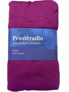 JERRY FABRICS Prostěradlo Jersey Fialová orchidej bavlna 90/200 cm