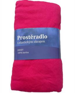 JERRY FABRICS Prostěradlo Jersey Malinová bavlna 90/200 cm
