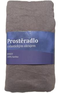 JERRY FABRICS Prostěradlo Jersey Šedá bavlna 180/200 cm