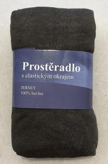 JERRY FABRICS Prostěradlo Jersey Tmavě Šedé Bavlna, 90/200 cm