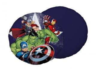 Jerry Fabrics Tvarovaný mikroplyšový polštářek Avengers Heroes Polyester průměr 40 cm