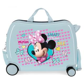 JOUMMABAGS Dětský kufřík na kolečkách Minnie Enjoy Blue MAXI ABS plast 50x38x20 cm