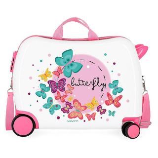 JOUMMABAGS Dětský kufřík na kolečkách MOVOM Motýlci MAXI ABS plast, 50x38x20 cm