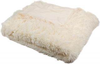 KVALITEX Luxusní deka s dlouhým vlasem smetanová 100% polyester 150/200 cm