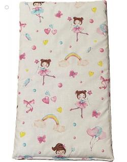 SDS Matrace do postýlky pro panenky Baletky na bílém  Bavlna, výplň: Polyester, 50/28 cm