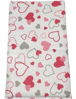 SDS Matrace do postýlky pro panenky Srdíčka šedorůžová Bavlna, výplň: Polyester, 50/28 cm
