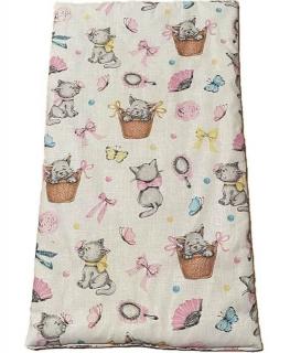 SDS Matrace do postýlky pro panenky Veselé kočičky  Bavlna, výplň: Polyester, 50/28 cm