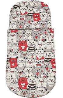 SDS Peřinky do kočárku pro panenky Kočky v kině Bavlna, výplň: Polyester, 1x 27x40 cm / 25x20 cm
