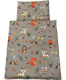 SDS Peřinky do postýlky pro panenky Zvířátka z lesa Bavlna, výplň: Polyester, 1x 38x44 cm / 28x20 cm
