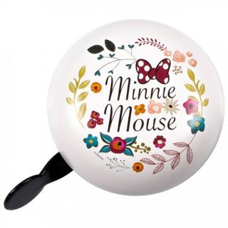 SEVEN Kovový retro zvonek na kolo Minnie kytky  Kov, Průměr 9 cm, výška 5,5 cm