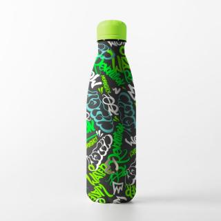 Water Revolution Nerezová Termo láhev na pití Fashion Graffiti zelená 500 ml