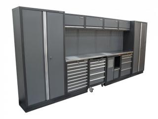 AKČNÍ SET Sestava 10 ks dílenského nábytku SET-CA01076 s nerezovou pracovní deskou MB-TGW26S a MB-TGW80S