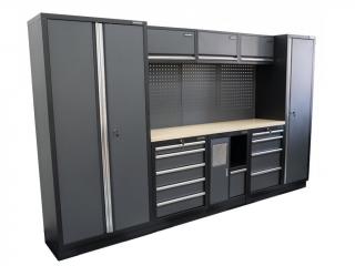 AKČNÍ SET Sestava 8 ks dílenského nábytku SET-CA01071 s dřevěnou pracovní deskou MB-TGW80