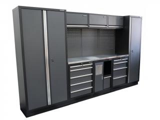 AKČNÍ SET Sestava 8 ks dílenského nábytku SET-CA01072 s nerezovou pracovní deskou MB-TGW80S