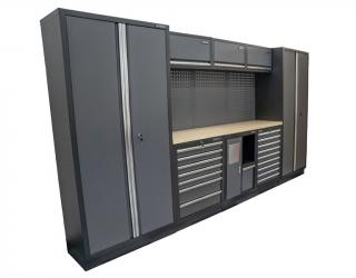 AKČNÍ SET Sestava 8 ks dílenského nábytku SET-CA01079 s dřevěnou pracovní deskou MB-TGW80