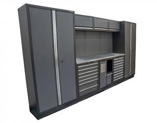 AKČNÍ SET Sestava 8 ks dílenského nábytku SET-CA01080 s nerezovou pracovní deskou MB-TGW80S