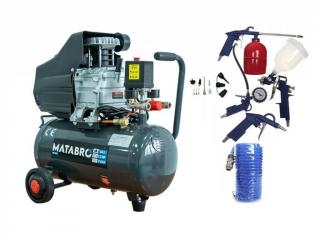 AKČNÍ SET SETMB-K102, Olejový kompresor 24l, 230V s příslušenstvím | 2500W | Matabro