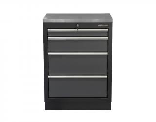 Matabro SET-CA01059, Dílenská skříňka s nerezovou pracovní deskou | 4 šuplíky | 680x465x950 mm