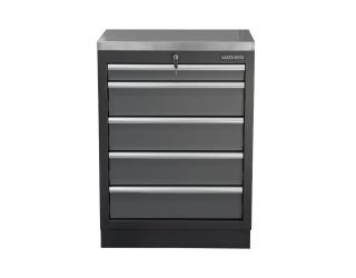 Matabro SET-CA01061, Dílenská skříňka s nerezovou pracovní deskou | 5 šuplíků | 680x465x950 mm