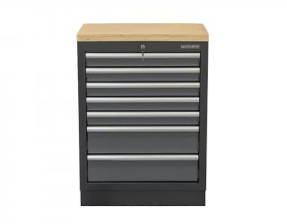 Matabro SET-CA01062, Dílenská skříňka s dřevěnou pracovní deskou | 7 šuplíků | 680x465x950 mm