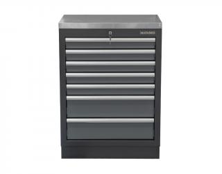 Matabro SET-CA01063, Dílenská skříňka s nerezovou pracovní deskou | 7 šuplíků | 680x465x950 mm