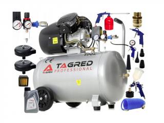 Olejový kompresor 100l, 230V s odlučovačem a příslušenstvím, TAGRED TA361
