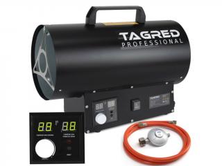 POUŽITO - Tagred TA961, Plynový ohřívač 15 kW, hadice, redukce, termostat, LCD