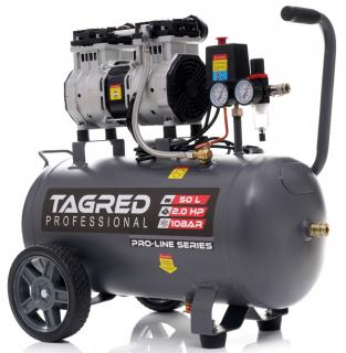 Tagred TA3384, Bezolejový kompresor s odlučovačem 50l, 230V, 2 písty, 2000W | 10 BAR