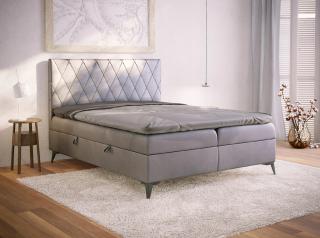 PROXIMA STORE.cz- Kontinentální boxspring postel OLVERA - šedá - 120/140/160/180 Veľkosť postele: Pre matrac 120 x 200 cm