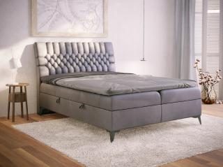 PROXIMA STORE.cz - Kontinentální boxspring postel VILLAR - šedá - 120/140/160/180 Veľkosť postele: Pre matrac 120 x 200 cm