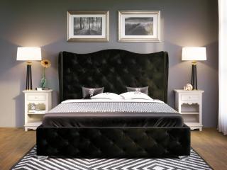 PROXIMA STORE.cz - Luxusní manželská postel BOLONIA - černá - 140 Velikost postele: Pre matrac 140 x 200 cm