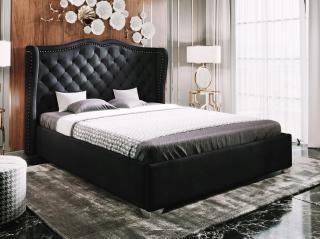 PROXIMA STORE.cz - Luxusní manželská postel BOLONIA II - černá 140 Veľkosť postele: Pre matrac 140 x 200 cm