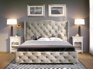 PROXIMA STORE.cz - Luxusní manželská postel BOLONIA - světle šedá - 140 Velikost postele: Pre matrac 140 x 200 cm