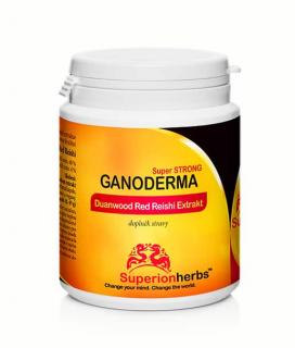Superionherbs Ganoderma, Duanwood Red Reishi, Extrakt 40 % polysacharidů 90 kaplsí  Doplněk stravy