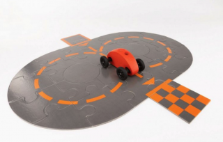 Autíčko Finger car s puzzle dráhou Barva: Červená