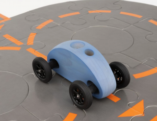 Autíčko Finger car s puzzle dráhou Barva: Modrá
