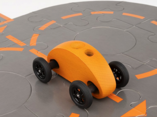 Autíčko Finger car s puzzle dráhou Barva: Oranžová