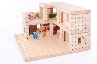Dřevěná stavebnice - Patrový dům 302 dílů