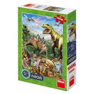 Puzzle - Svíticí svět dinosaurů 100XL